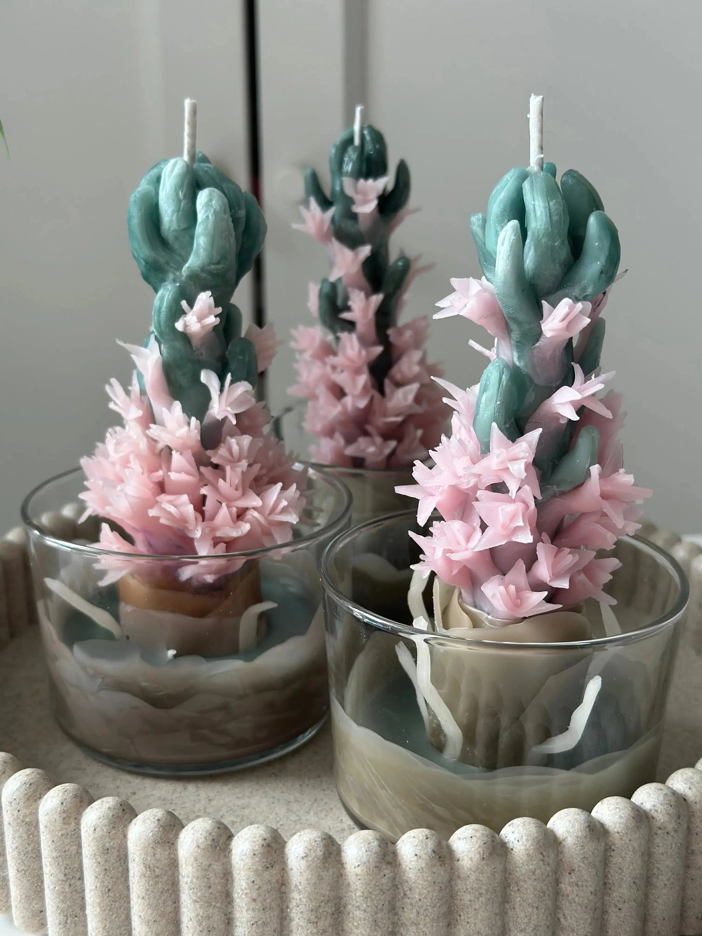 Bougie Jacinthe rose - Parfum monoï PIVONIA