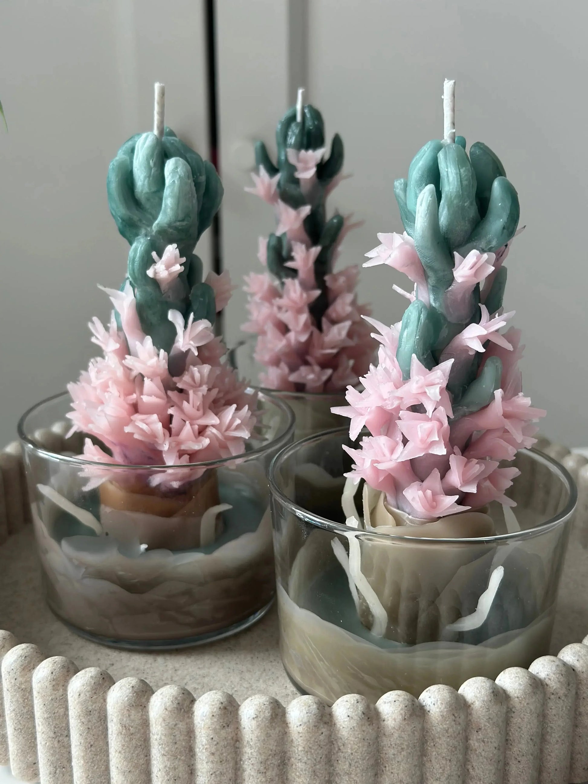 Bougie Jacinthe rose - Parfum monoï PIVONIA