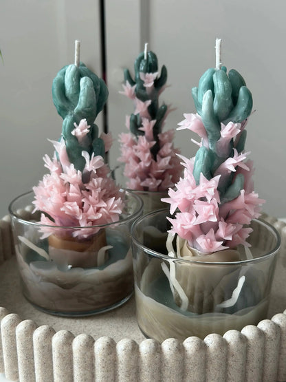 Bougie Jacinthe rose - Parfum monoï PIVONIA